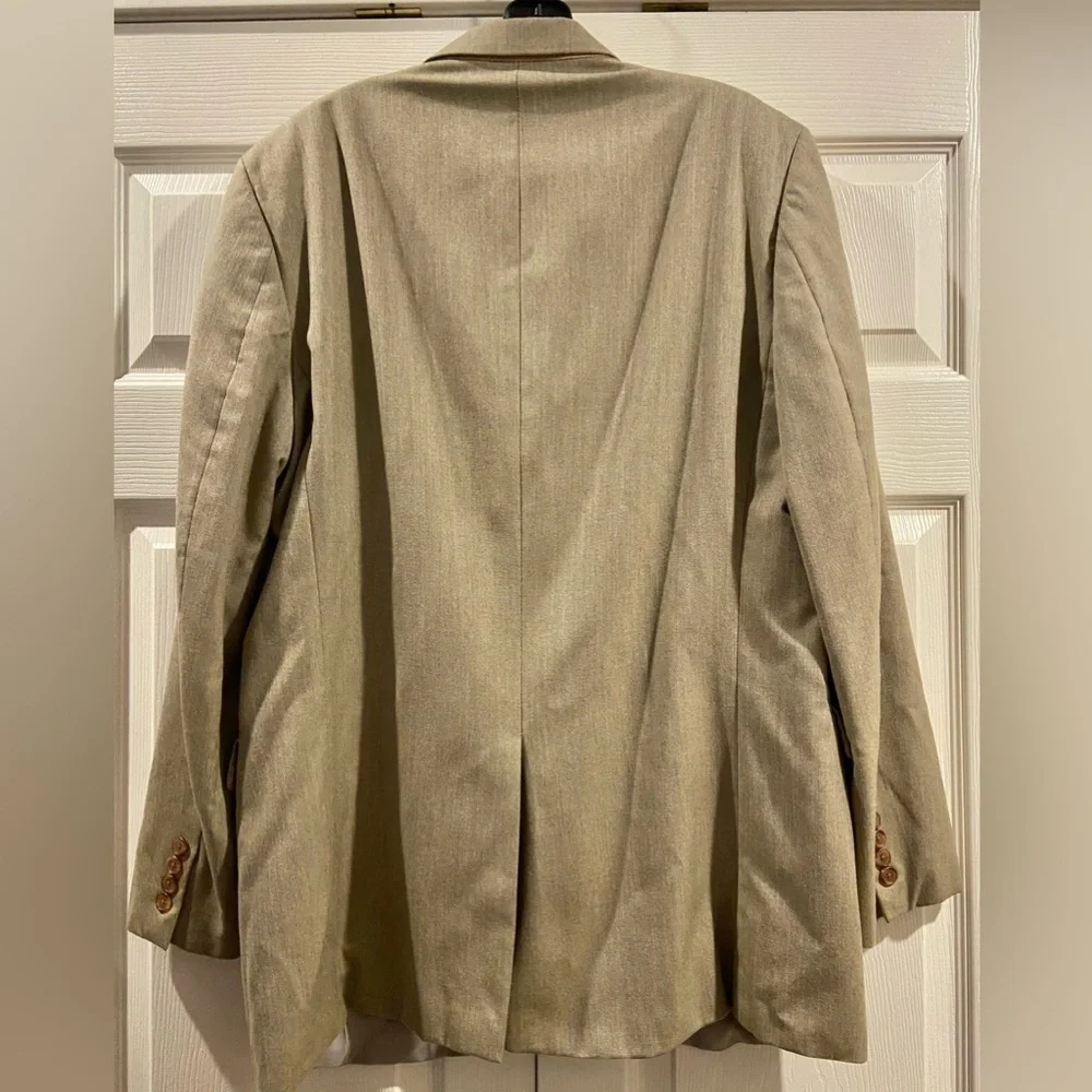 Lauren Ralph Lauren Blazer Men 44L Tan Wool Stretch Classic Career Jacket